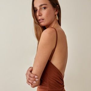 Reformation Hex Dress in Chestnut
